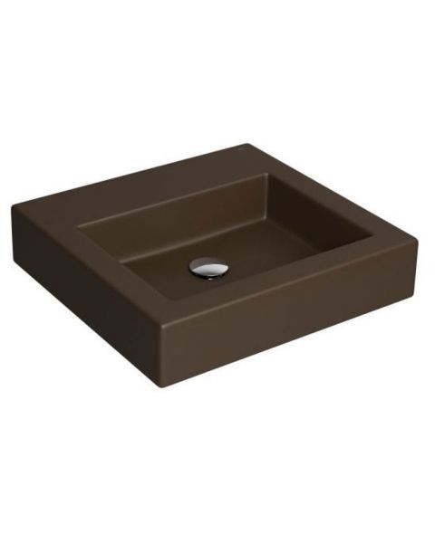 Cuba de Apoio Quadrada Marrom Fosco