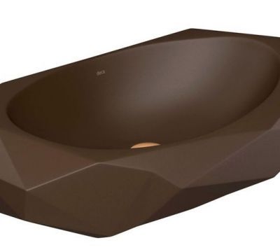 Cuba de Apoio Oval Marrom Fosco Deca: Sofisticação e Praticidade para Seu Banheiro 
