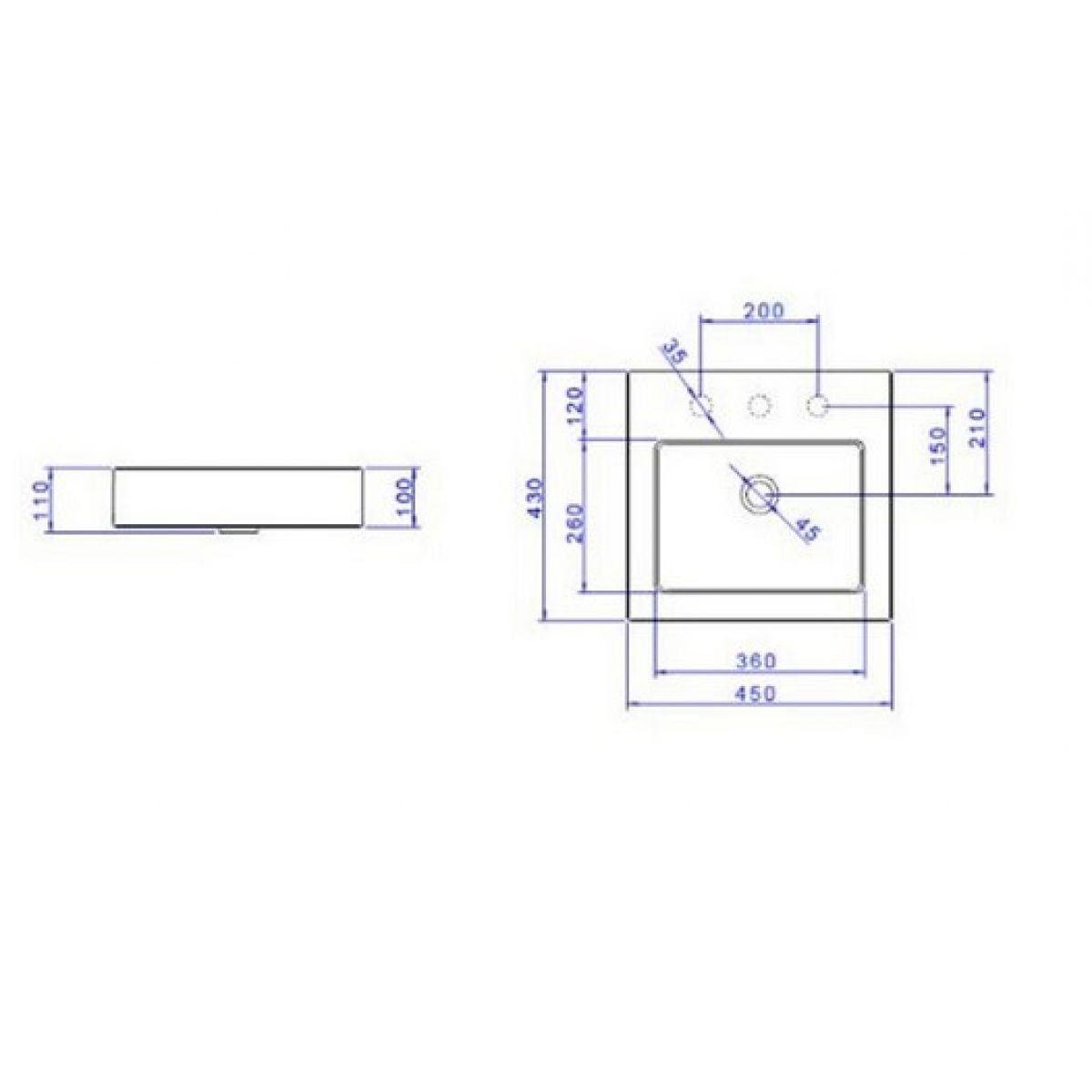 Cuba de Apoio Quadrada c/Mesa 43X43cm Kale Green