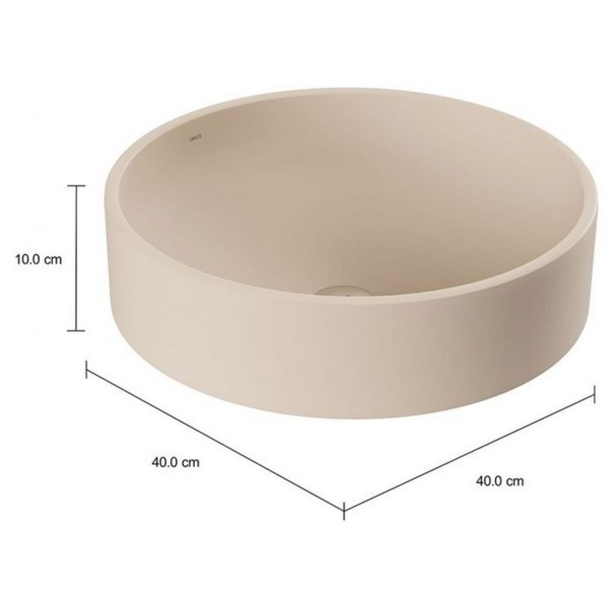 Cuba de Sobrepor Redonda Deca 40x40cm Marfim