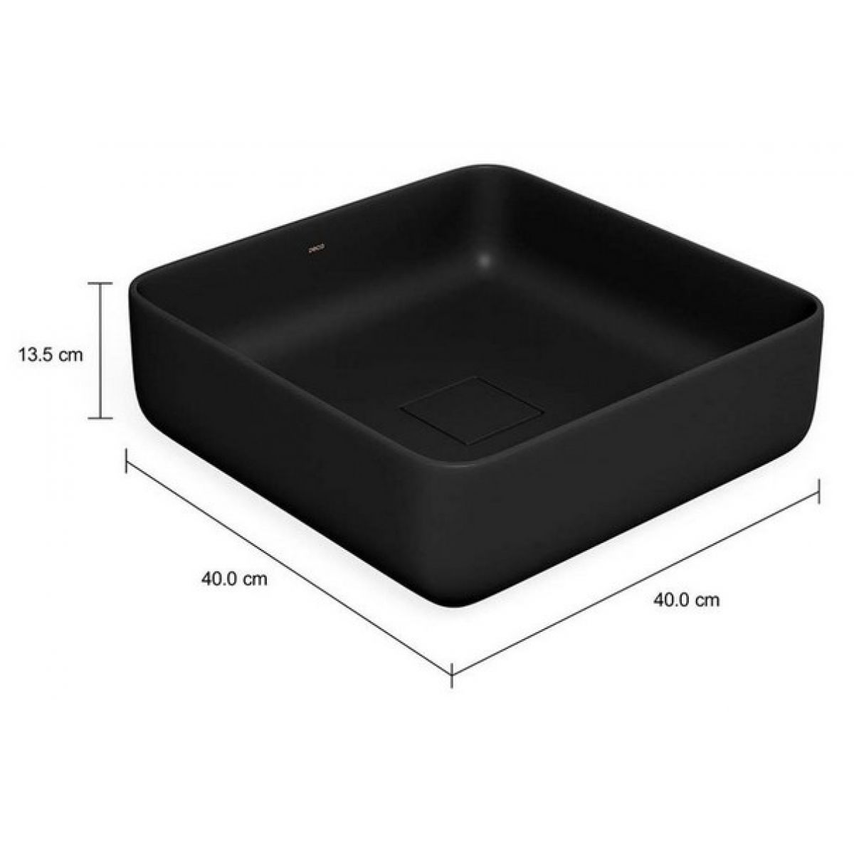 Cuba Quadrada de Apoio 40cm &Eacute;bano Fosco