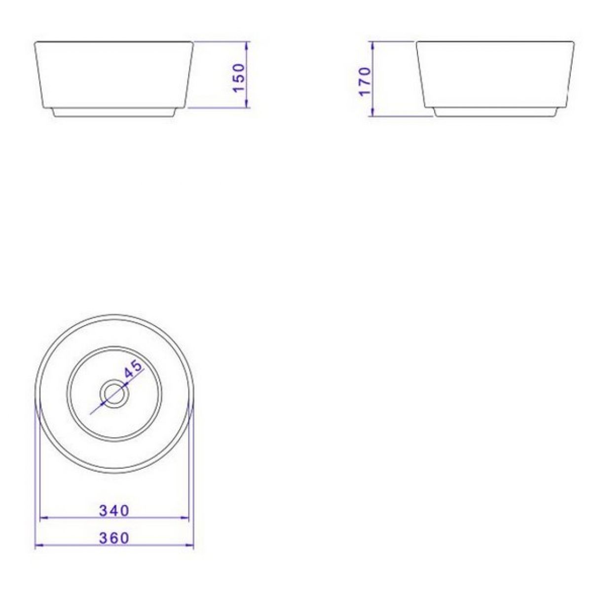 Cuba de Apoio Redonda &Eacute;bano Fosco