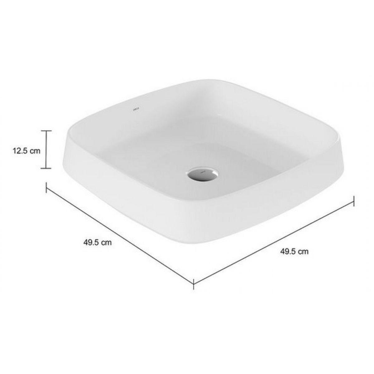 Cuba de Apoio Deca Quadrada 495mm Jader Almeida Branco