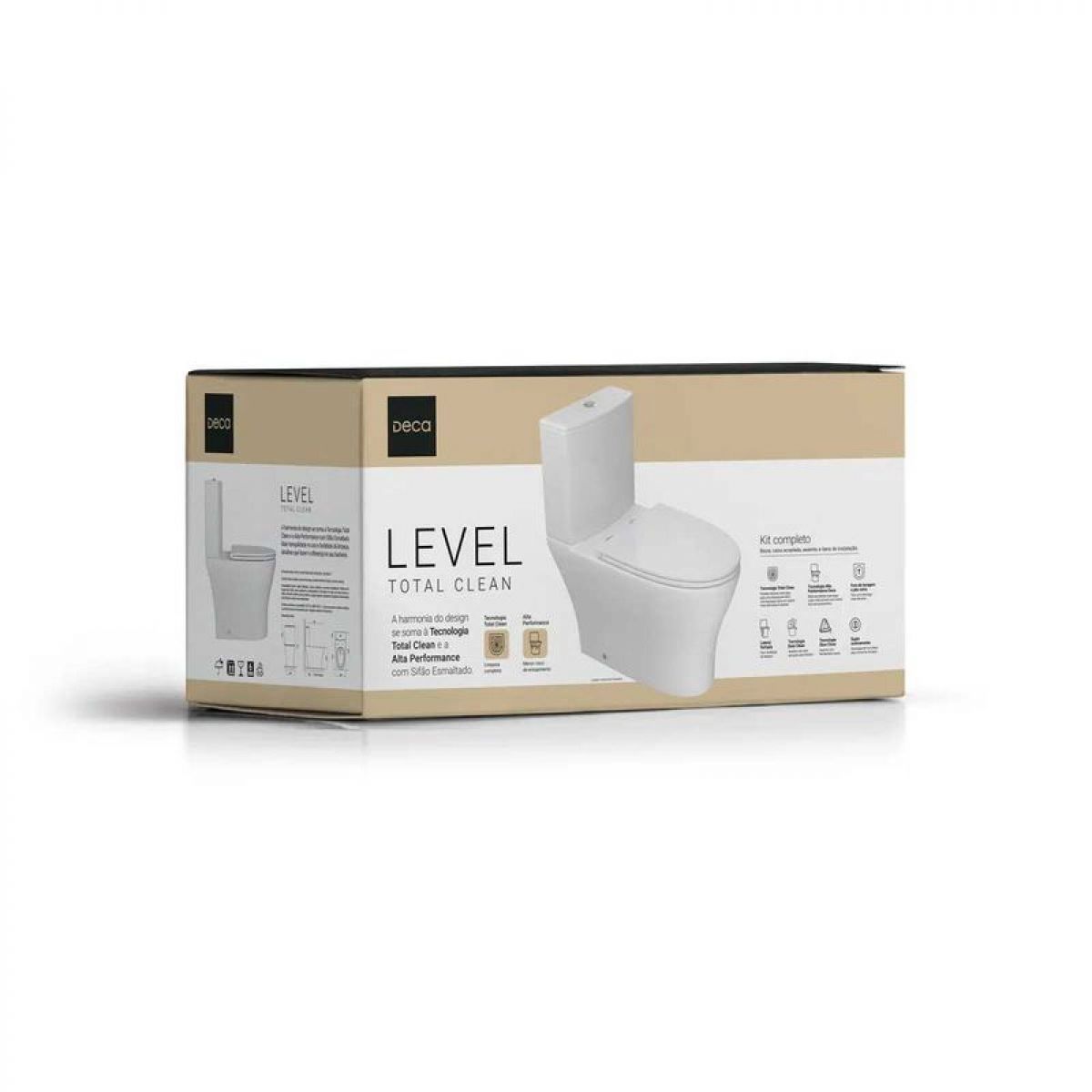 Vaso Sanit&aacute;rio com Caixa Acoplada Nova Level Deca Branco Kit Completo