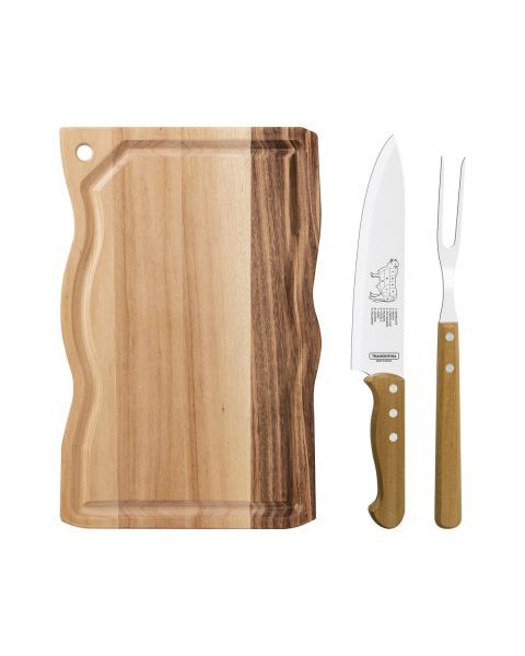 Kit para Churrasco Tramontina com L&acirc;minas em A&ccedil;o Inox e...