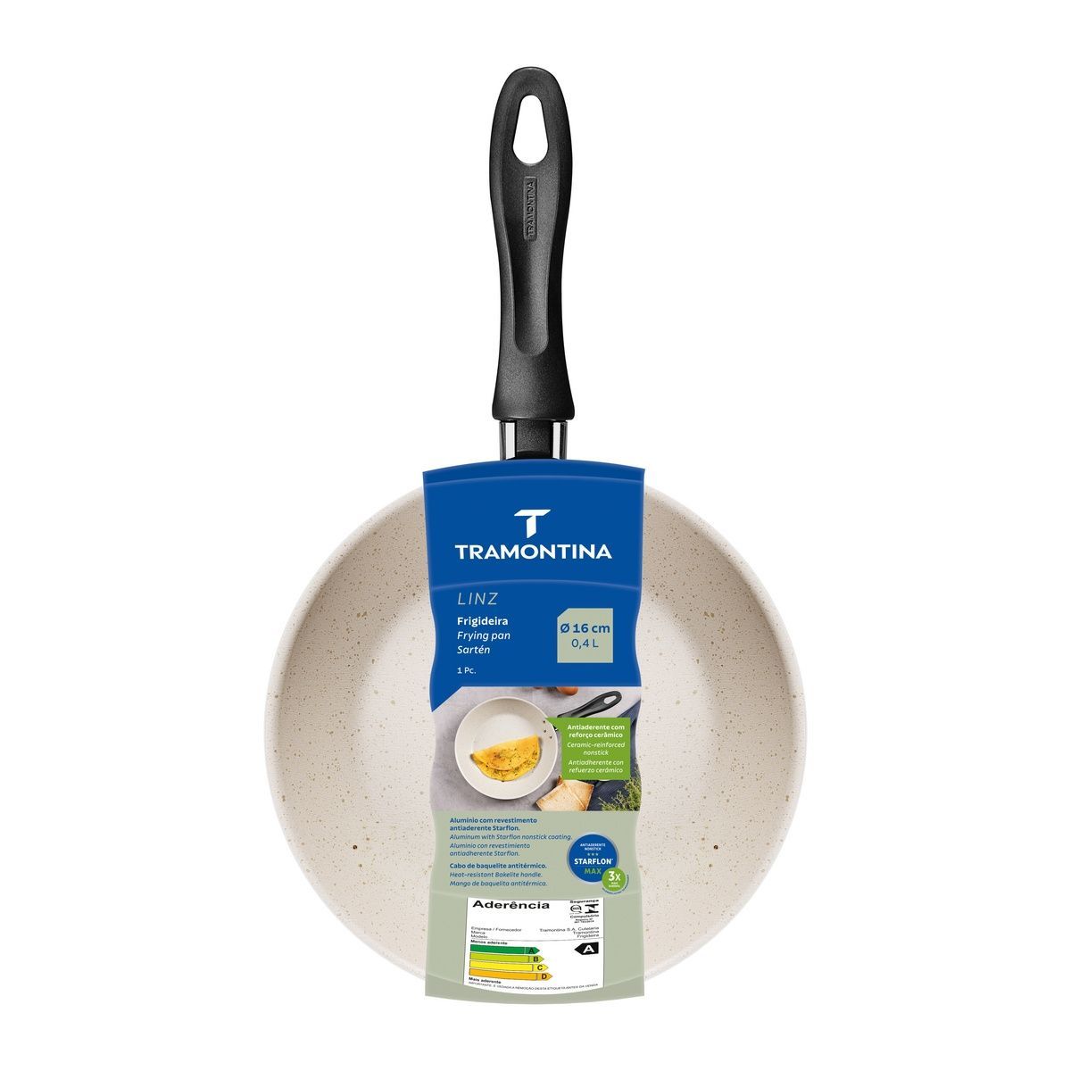 Frigideira Tramontina Linz em Alum&iacute;nio com Revestimento Interno e Externo Antiaderente Starflon Max 16 cm 0,4 L Bege 