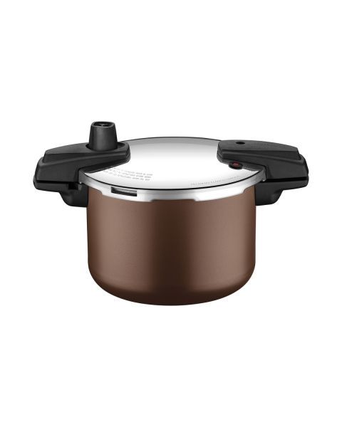 Panela de Press&atilde;o Tramontina Arizona Induction em Alum&iacute;nio com Revestimento Interno e Externo em Antiaderente Starflon Max Mocaccino 20 cm 4,5 L