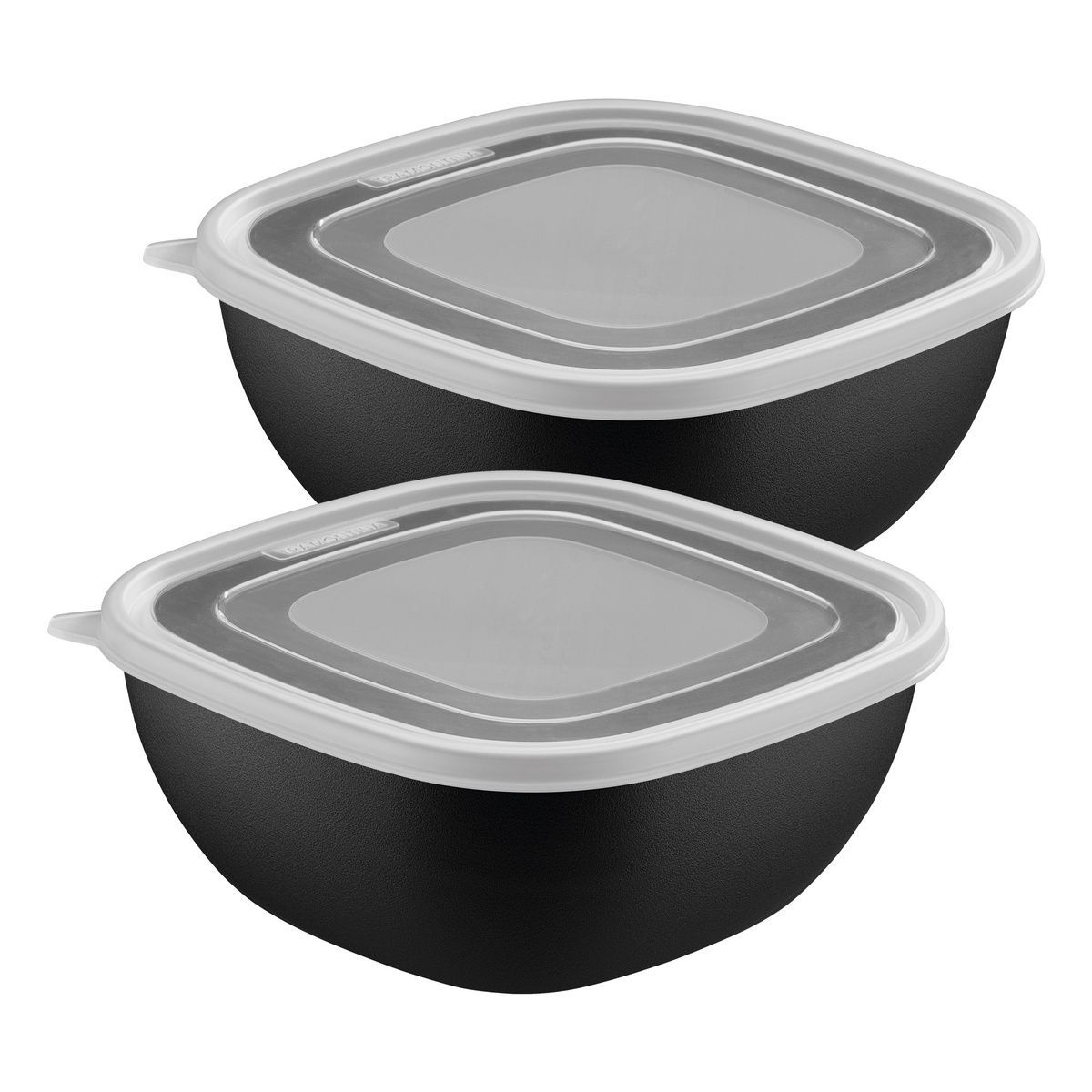 Jogo de Potes Tramontina MixColor em Polipropileno Preto com Tampa Transparente 2L2 Pe&ccedil;as