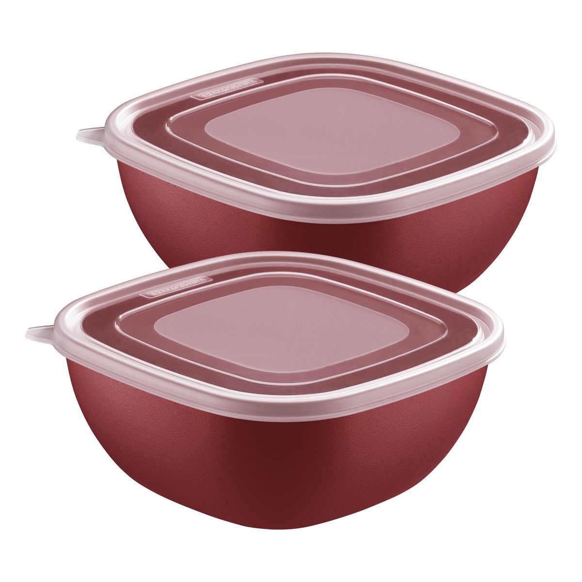 Jogo de Potes Tramontina MixColor em Polipropileno Vermelho com Tampa Transparente 2L 2 Pe&ccedil;as