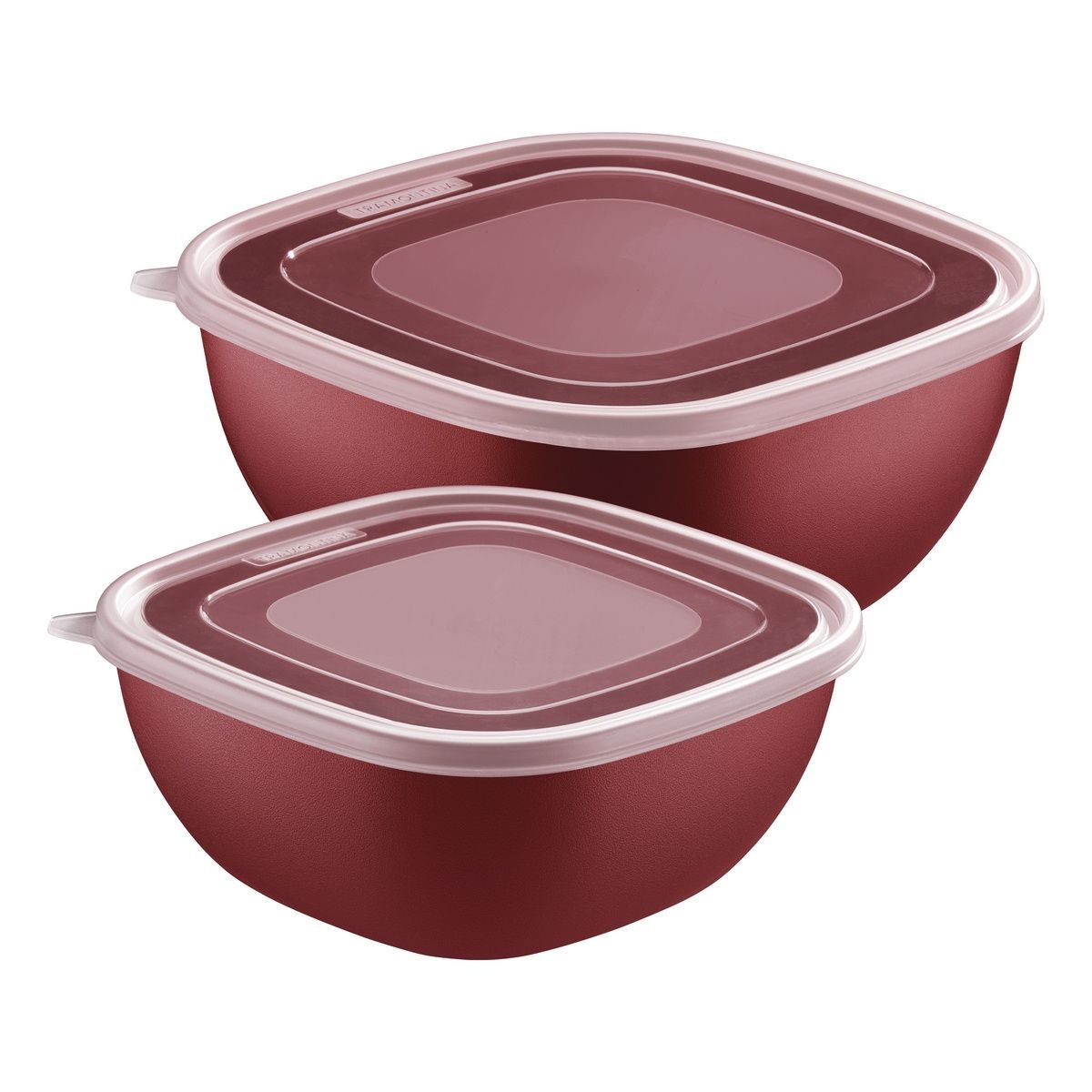 Jogo de Potes Tramontina MixColor em Polipropileno Vermelho com Tampa Transparente 2 Pe&ccedil;as
