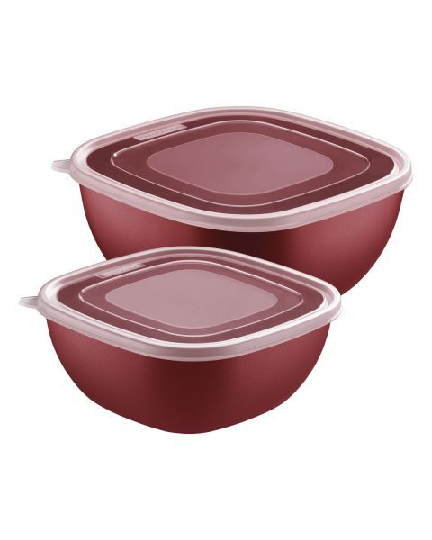 Jogo de Potes Tramontina MixColor em Polipropileno Vermelho com Tampa Transparente 2 Pe&ccedil;as