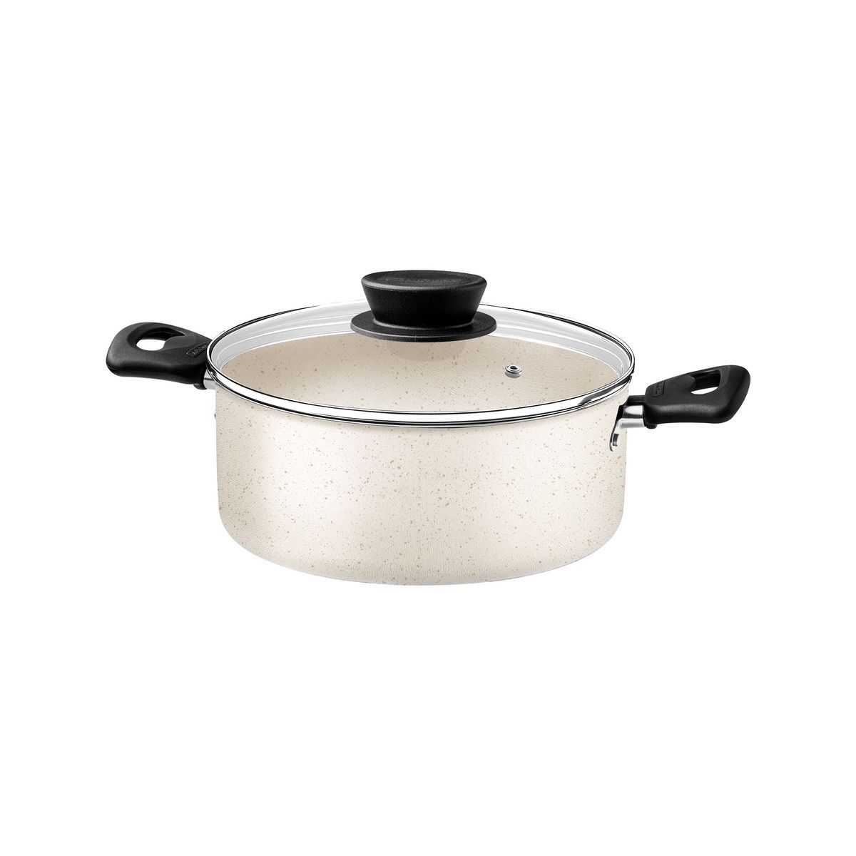Ca&ccedil;arola Tramontina Linz em Alum&iacute;nio com Revestimento Interno e Externo em Antiaderente Starflon Max Bege 18 cm 2 L