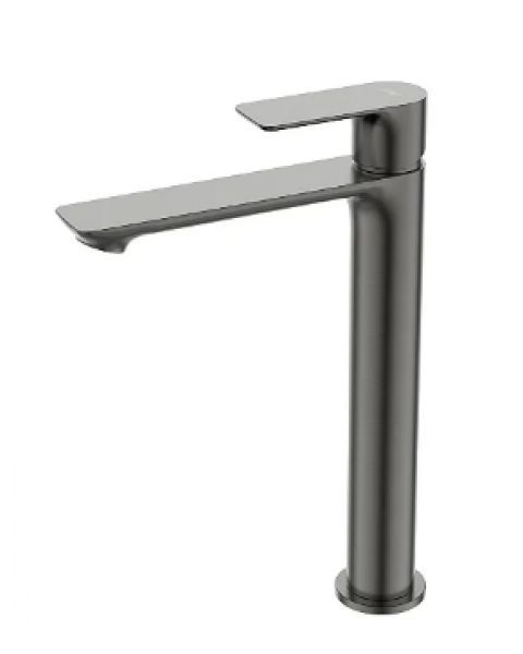 Misturador monocomando de mesa bica alta para lavatório Linha MYKONOS Cinza