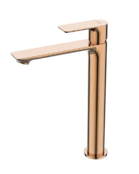 Misturador monocomando de mesa bica alta para lavatório Linha MYKONOS Rose Gold