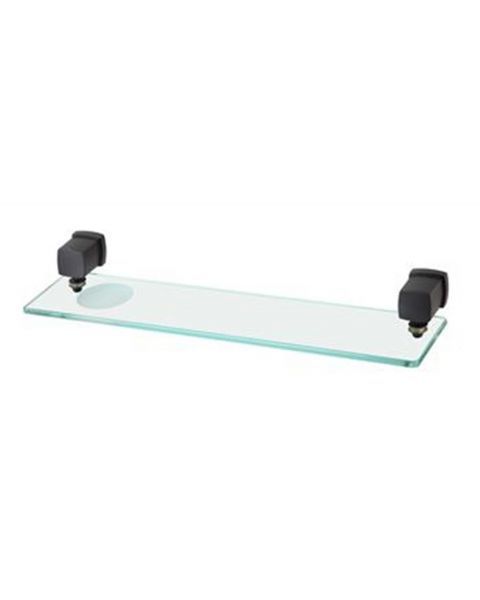 PORTA SHAMPOO VIDRO C/SABONETEIRA BLOCK 38 PRETO MATT