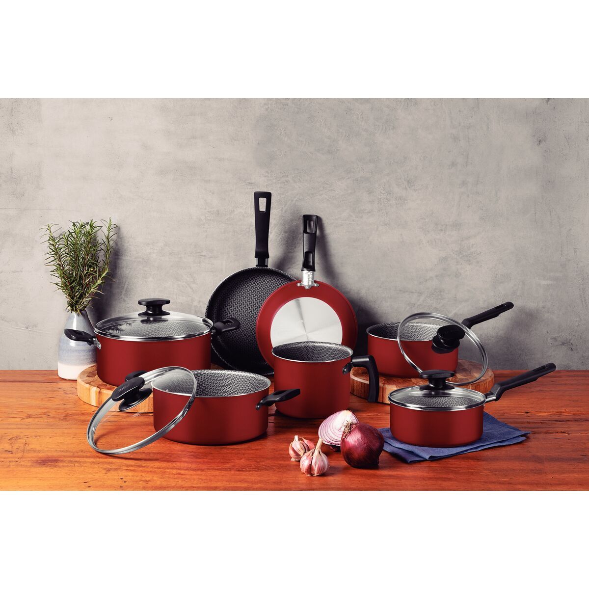 JOGO PANELAS ALUM 7PC LORETO VER