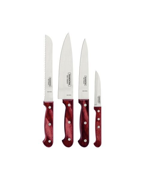 JOGO FACAS INOX 4PC POLYWOOD VER