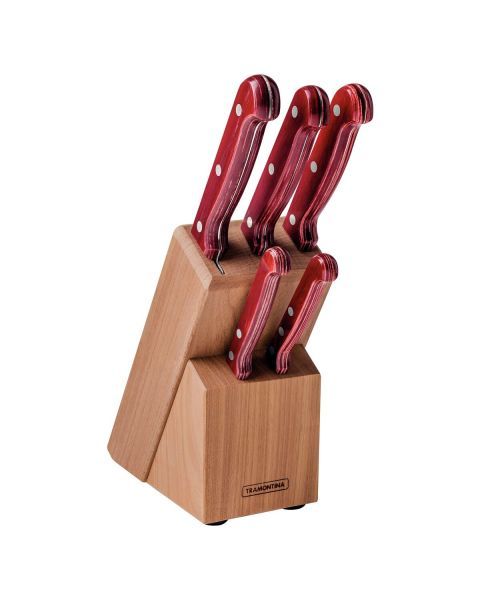 JOGO FACAS INOX 6PC POLYWOOD VER