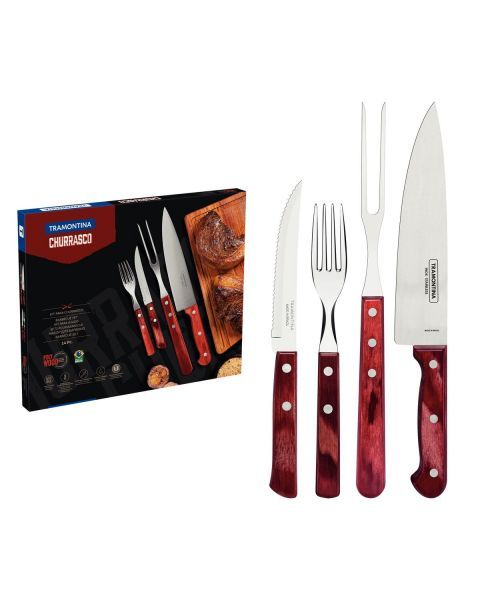 KIT CHURRASCO INX 14PC POLYWOOD VER