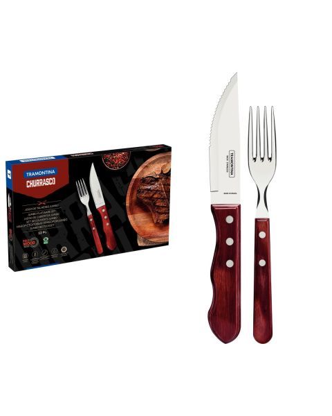 JOGO CHURRASCO INOX 12PC POLYWO VER