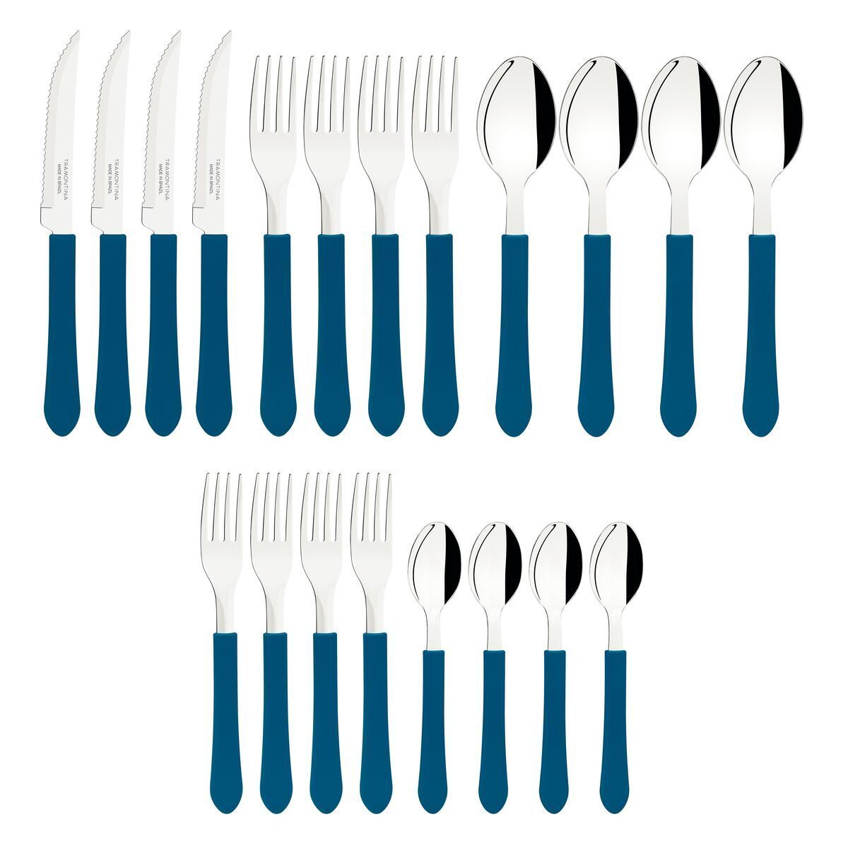 FAQUEIRO INOX 20PC LEME AZU