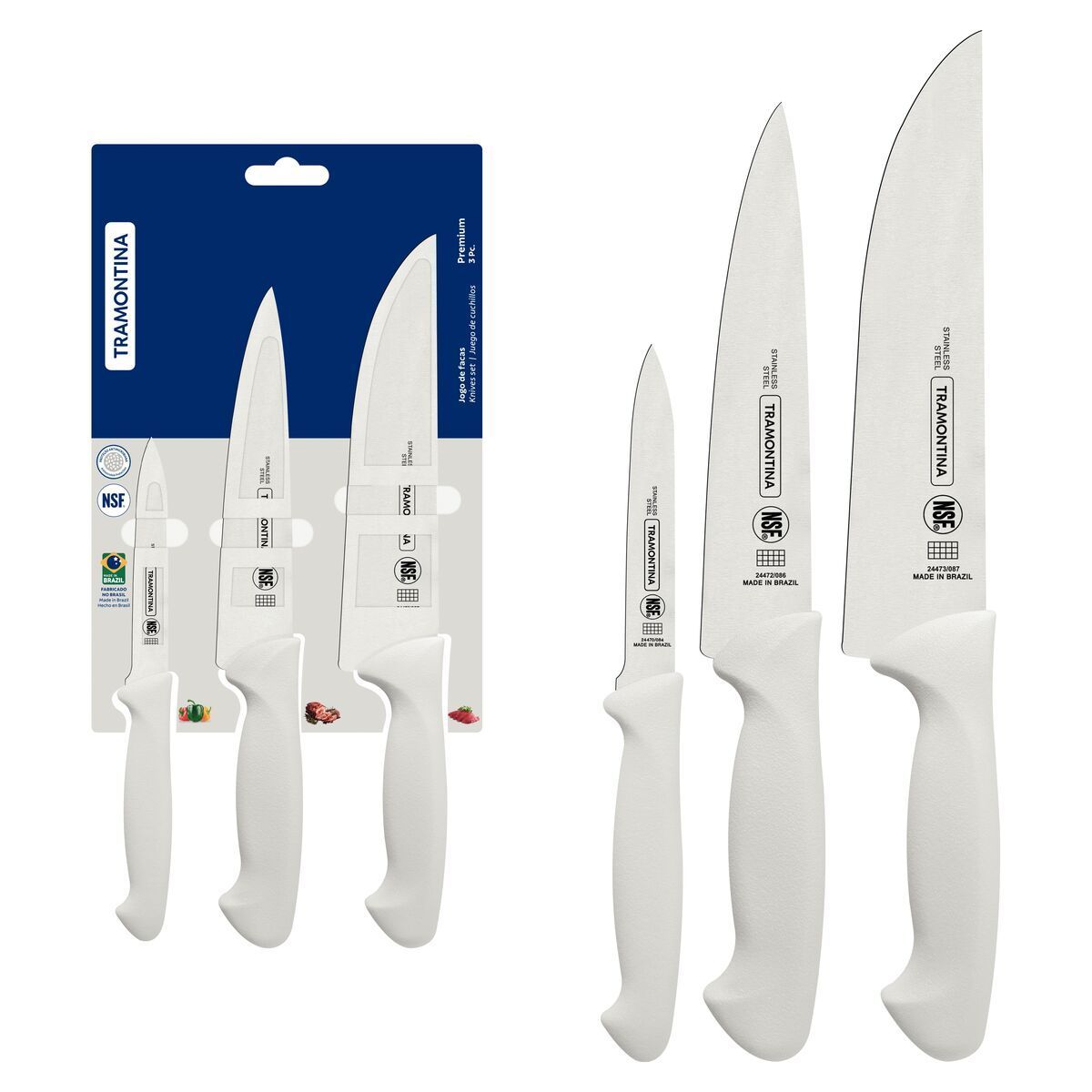 JOGO FACAS INOX 3PC PREMIUM BRA