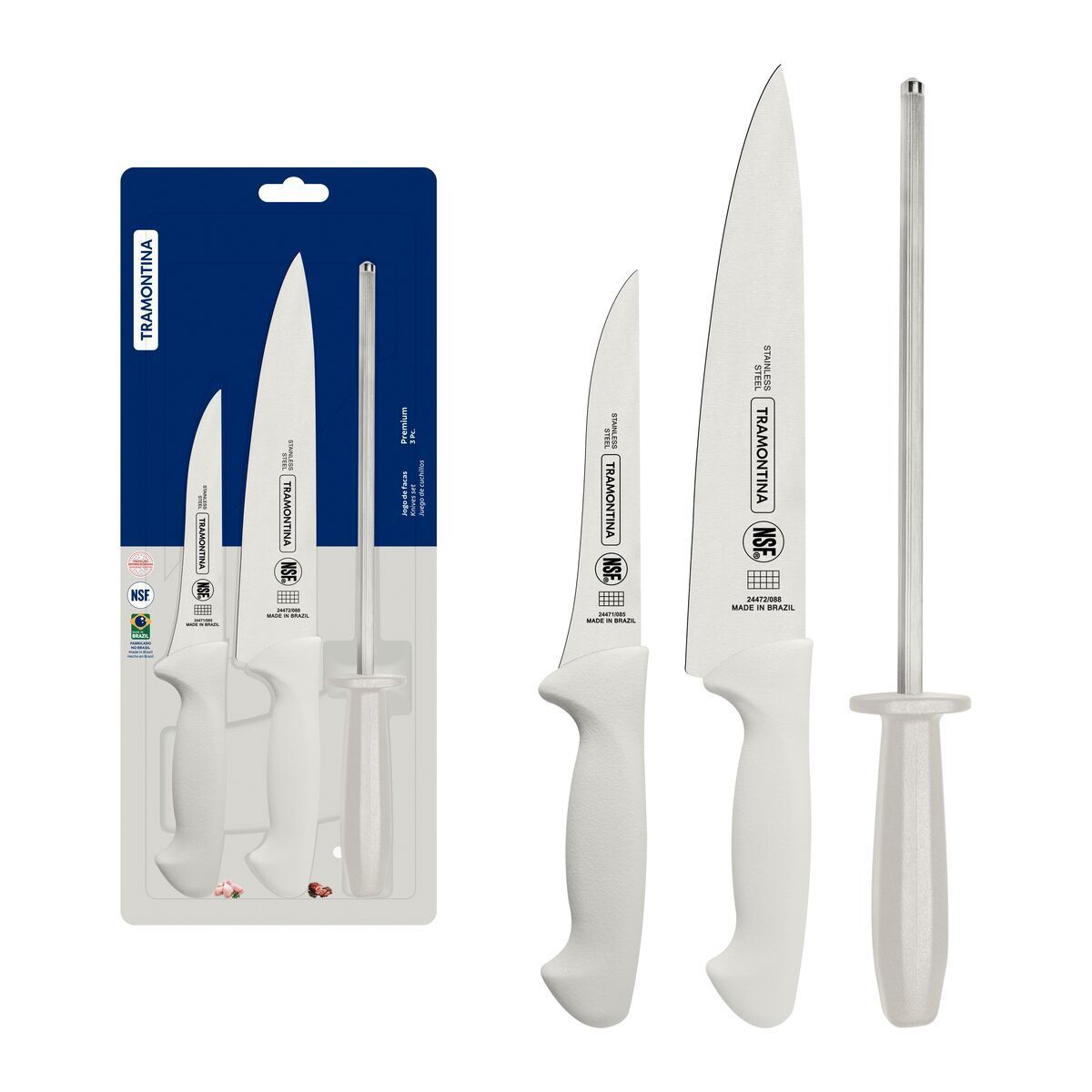 JOGO FACAS INOX 3PC PREMIUM BRA