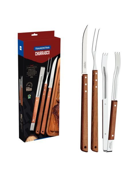 JOGO CHURRASCO INOX 3PC