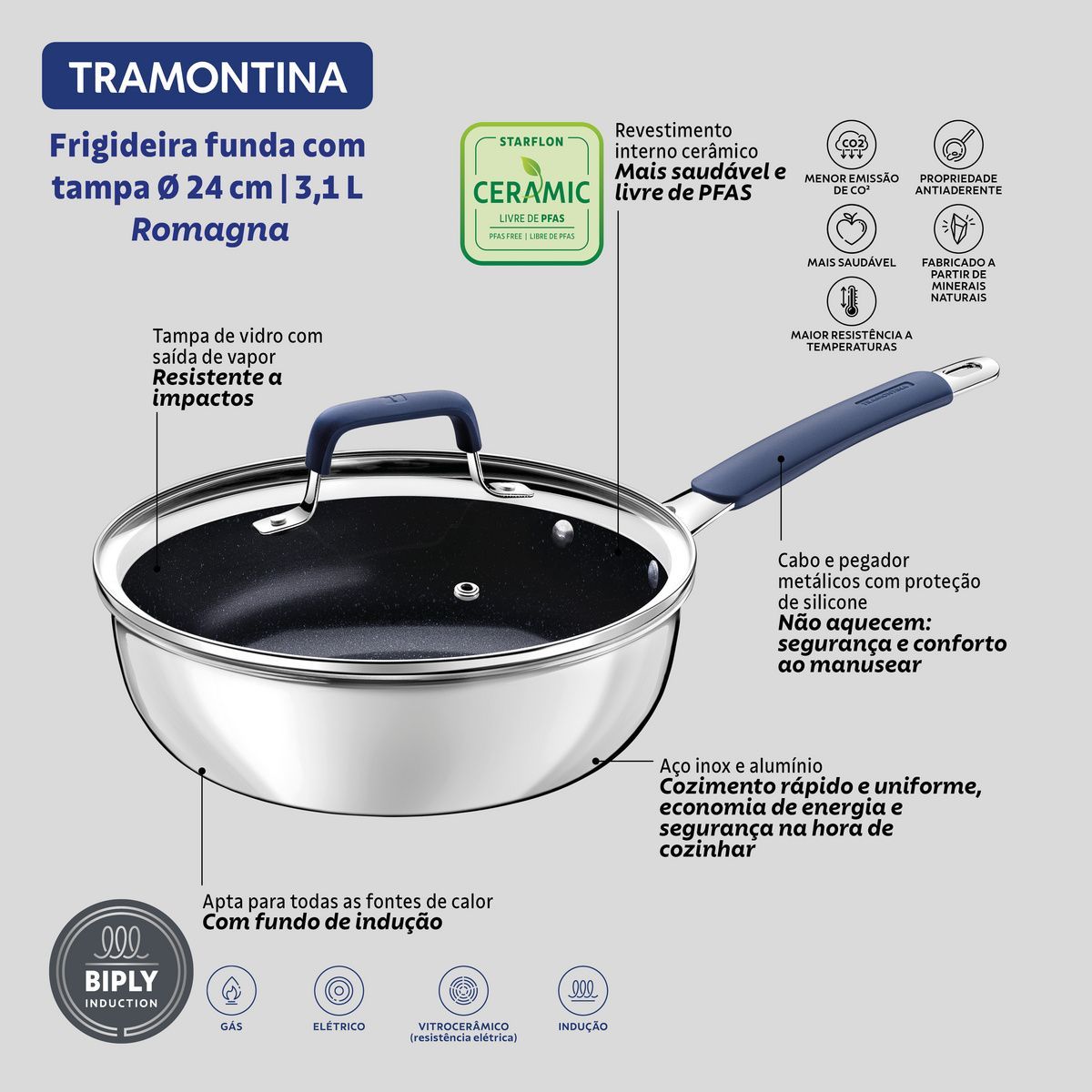 FRIG FUND ALU C/TP 24CM ROMAGNA PRE