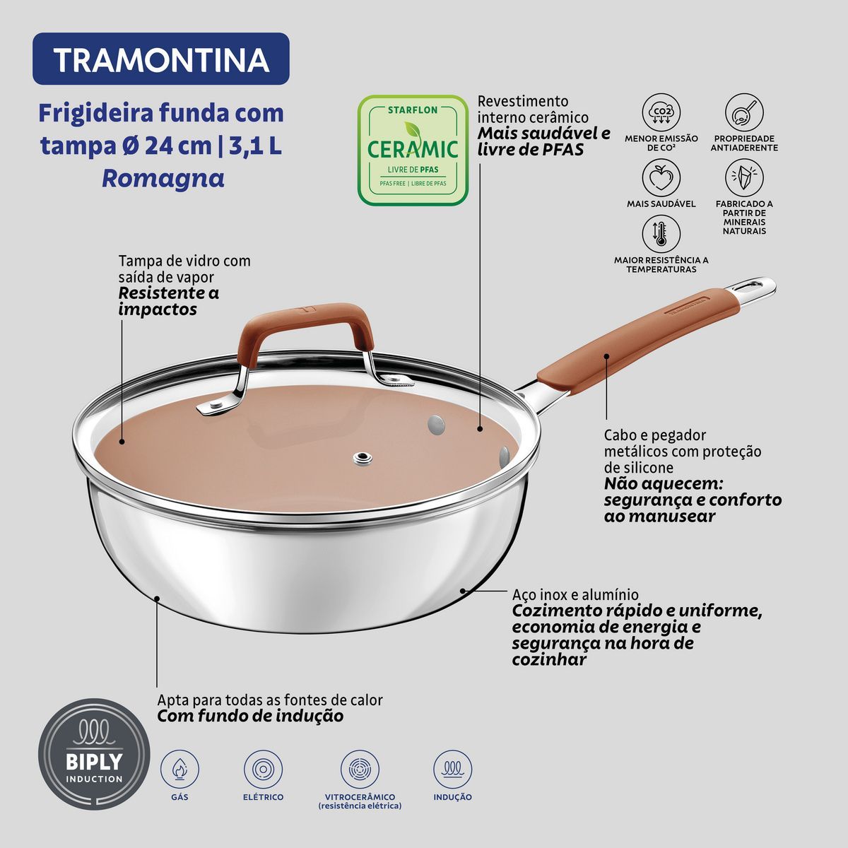 FRIG FUND ALU C/TP 24CM ROMAGNA MAR
