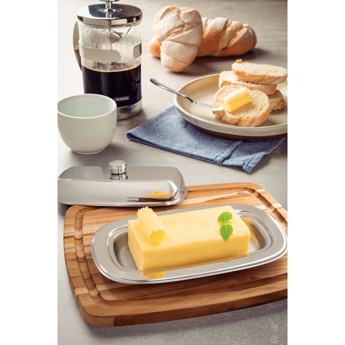 MANTEIGUEIRA ACO INOX RETANGULAR