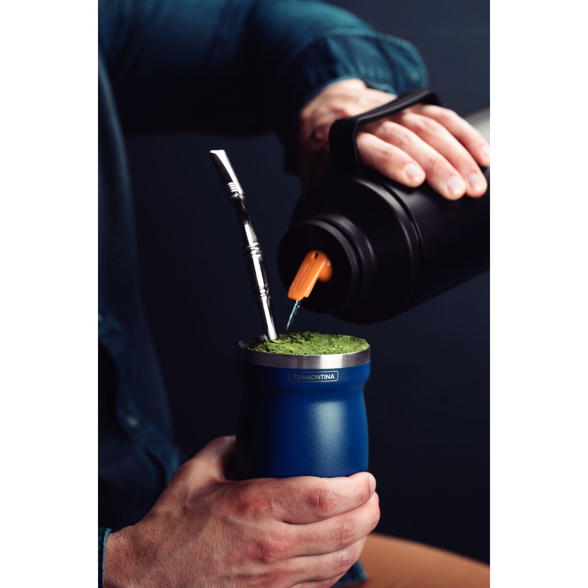 CUIA TERMICA ACO INOX AZUL 0,24L