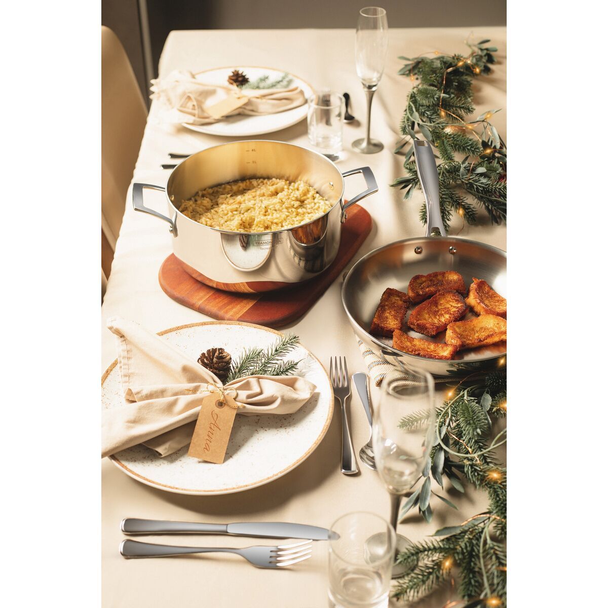 CACAROLA RASA ACO INOX C/ALCA GRANO