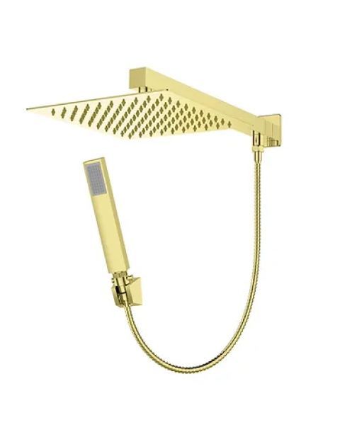 Conjunto Chuveiro com Ducha Ouro Escovado