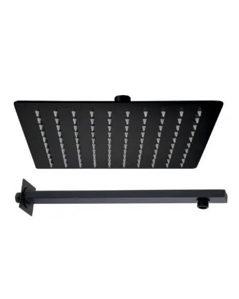 Chuveiro Slim 20x20 em Aço 304 Black Matte