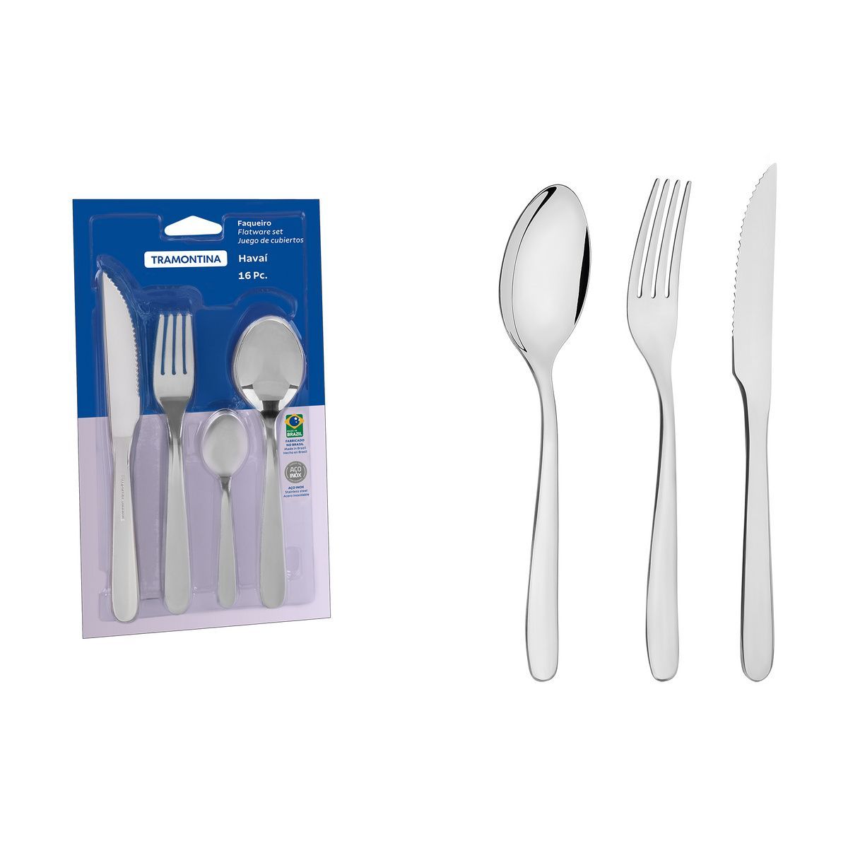 FAQUEIRO ACO INOX 16PCS HAVAI