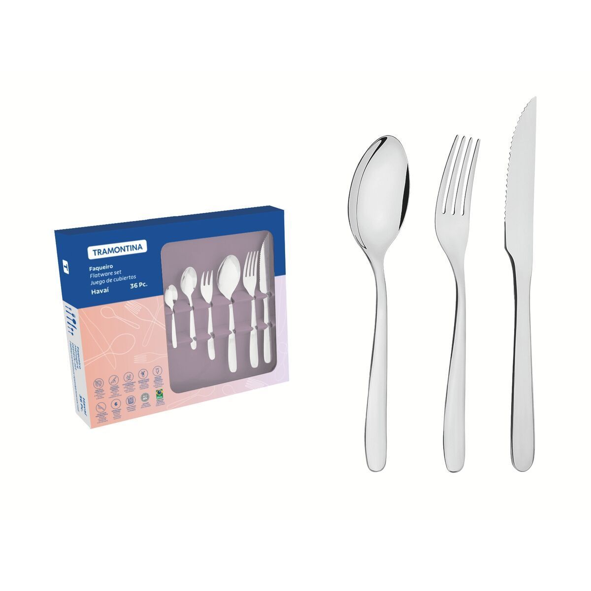 FAQUEIRO ACO INOX 36PCS HAVAI