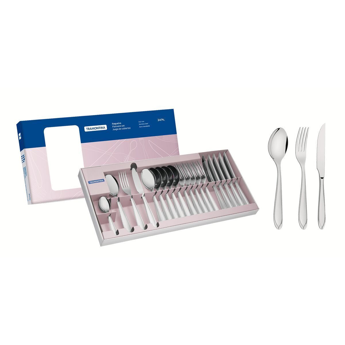 FAQUEIRO ACO INOX 24PCS LAGUNA