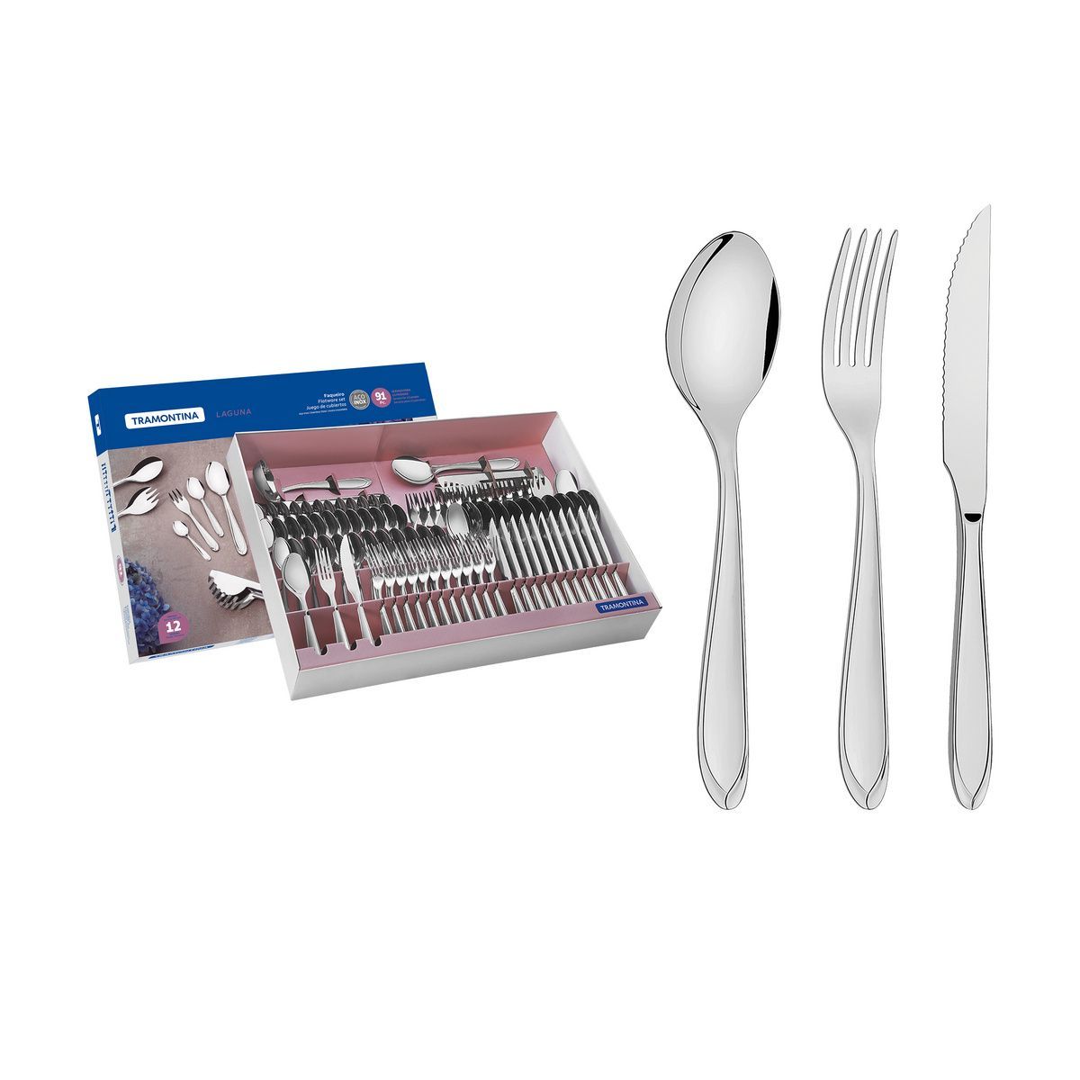 FAQUEIRO ACO INOX 91PCS LAGUNA