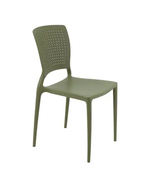 Conjunto 4 Cadeiras Tramontina Summa Safira em Polipropileno e Fibra de Vidro Verde Oliva