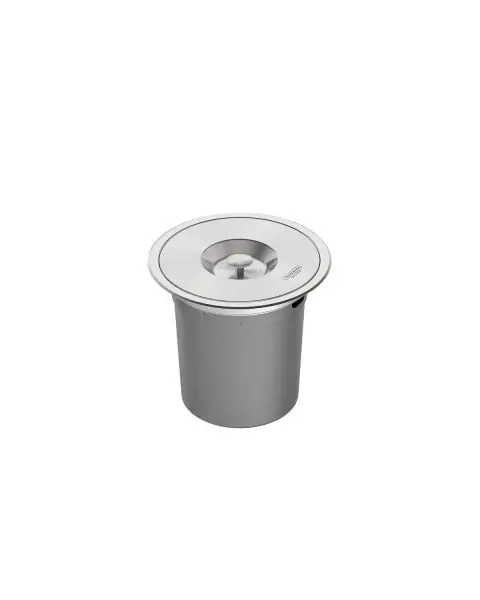 Lixeira de Embutir Tramontina Clean Round em A&ccedil;o Inox com Balde Pl&aacute;stico 5 L