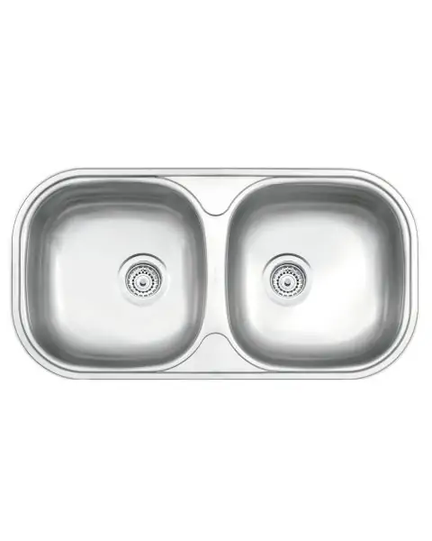 Cuba de embutir/sobrepor Tramontina Isis 2C 34 BS em A&ccedil;o Inox Escovado 78x40 cm