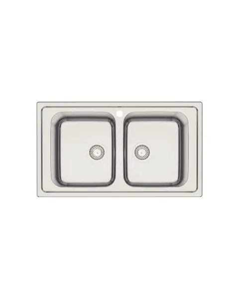 Cuba de Sobrepor Tramontina Marea Deep 2C 34 em A&ccedil;o Inox com Acabamento Escovado 86 x 50 cm...