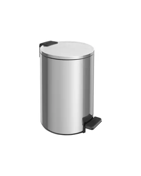 Lixeira com Pedal Tramontina Loop em A&ccedil;o Inox com Acabamento Polido e Balde Interno 12 L