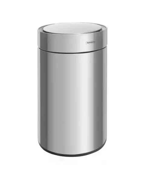 Lixeira Tramontina Sense Round Autom&aacute;tica com Sensor em A&ccedil;o Inox com Acabamento...