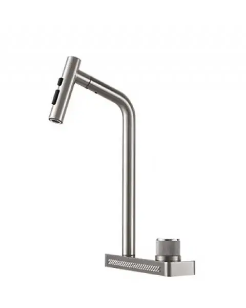 MISTURADOR COM BASE CASCATA FURAÇÃO DUPLA LX9808NB TTD 409 STEEL