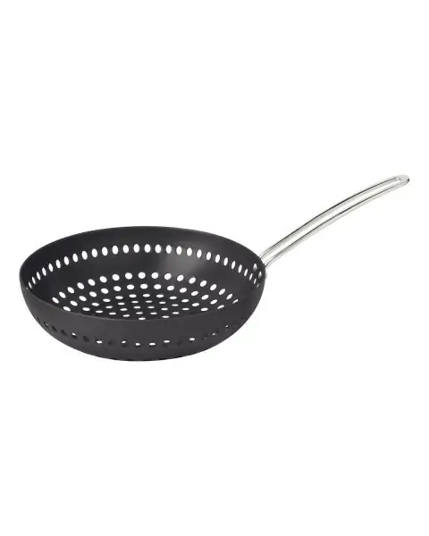GRELHA WOK FURADA ALUM 26CM C/CABO