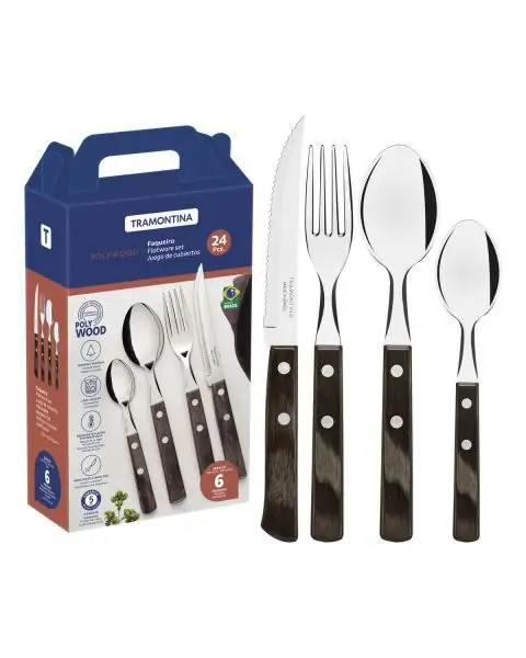 FAQUEIRO INOX 24PC POLYWOOD CAS