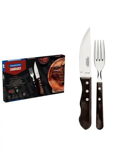 JOGO CHURRASCO INOX 12PC POLYWO CAS