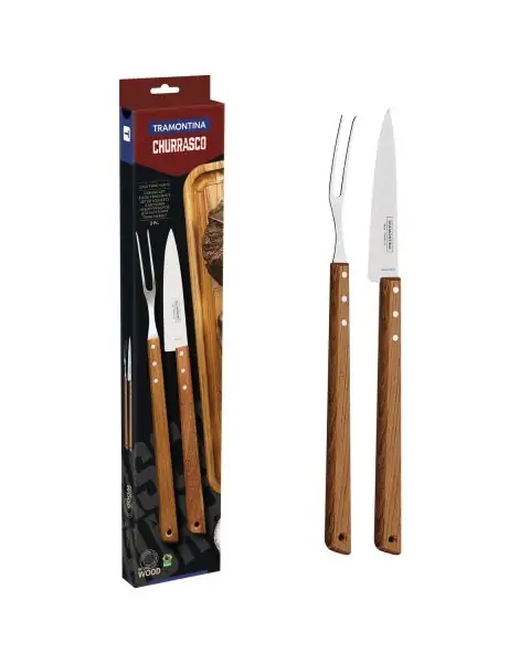 JOGO CHURRASCO INOX 2PC